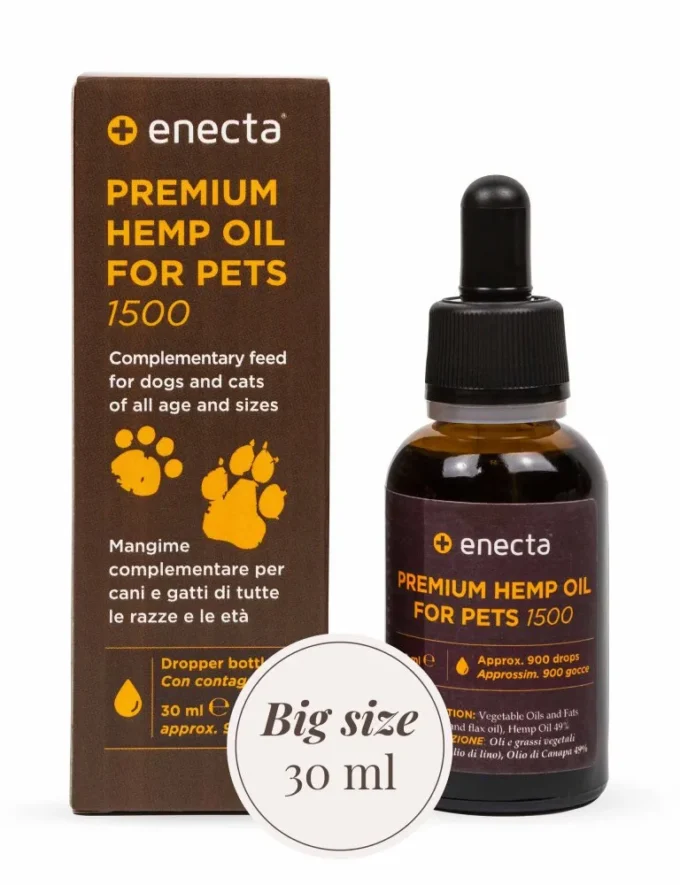 Enecta CBD konopný olej pre zvieratá 5%, 1500mg, 30 ml